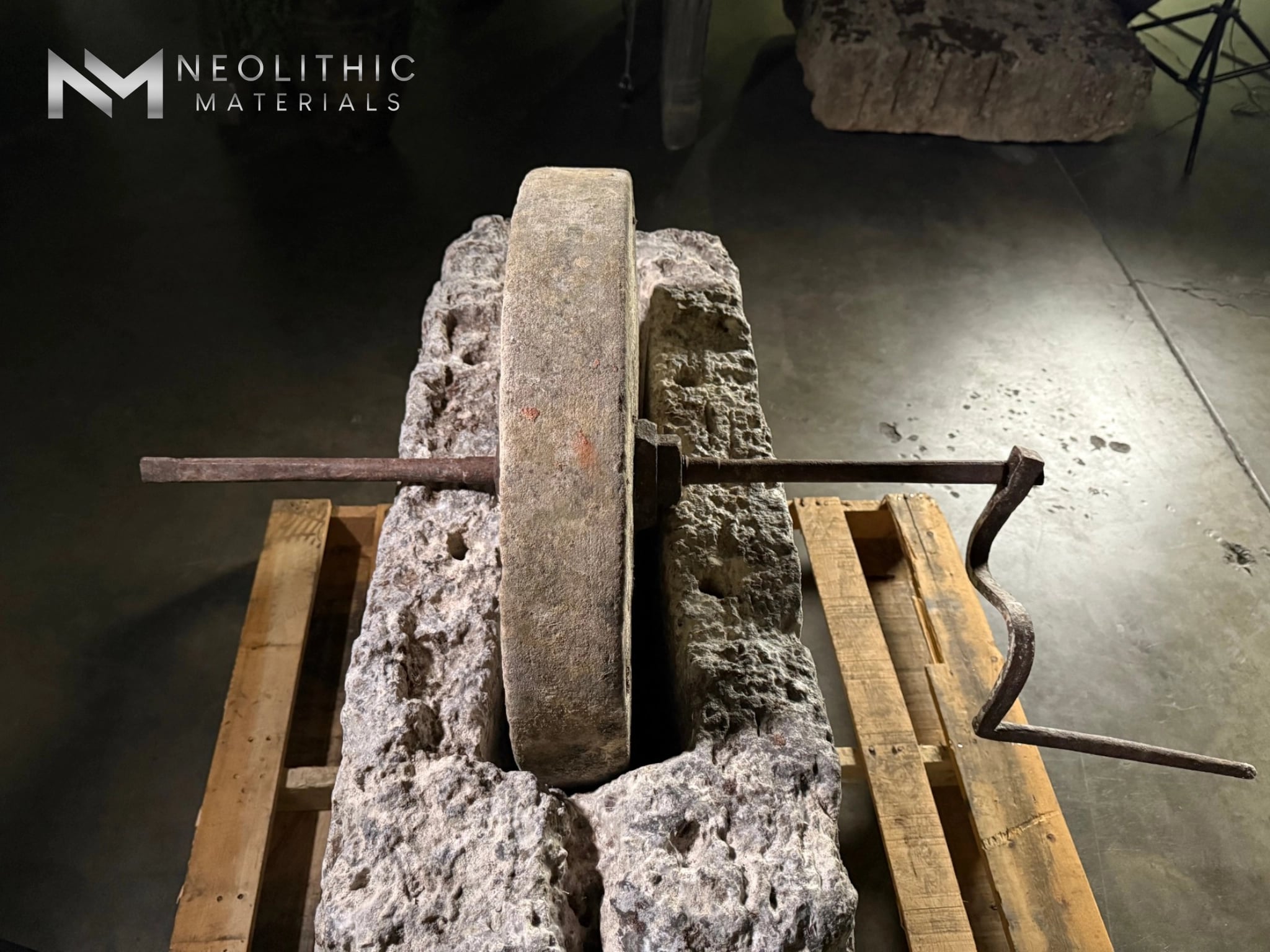 French Antique 19th Century Limestone Mill - Image 6