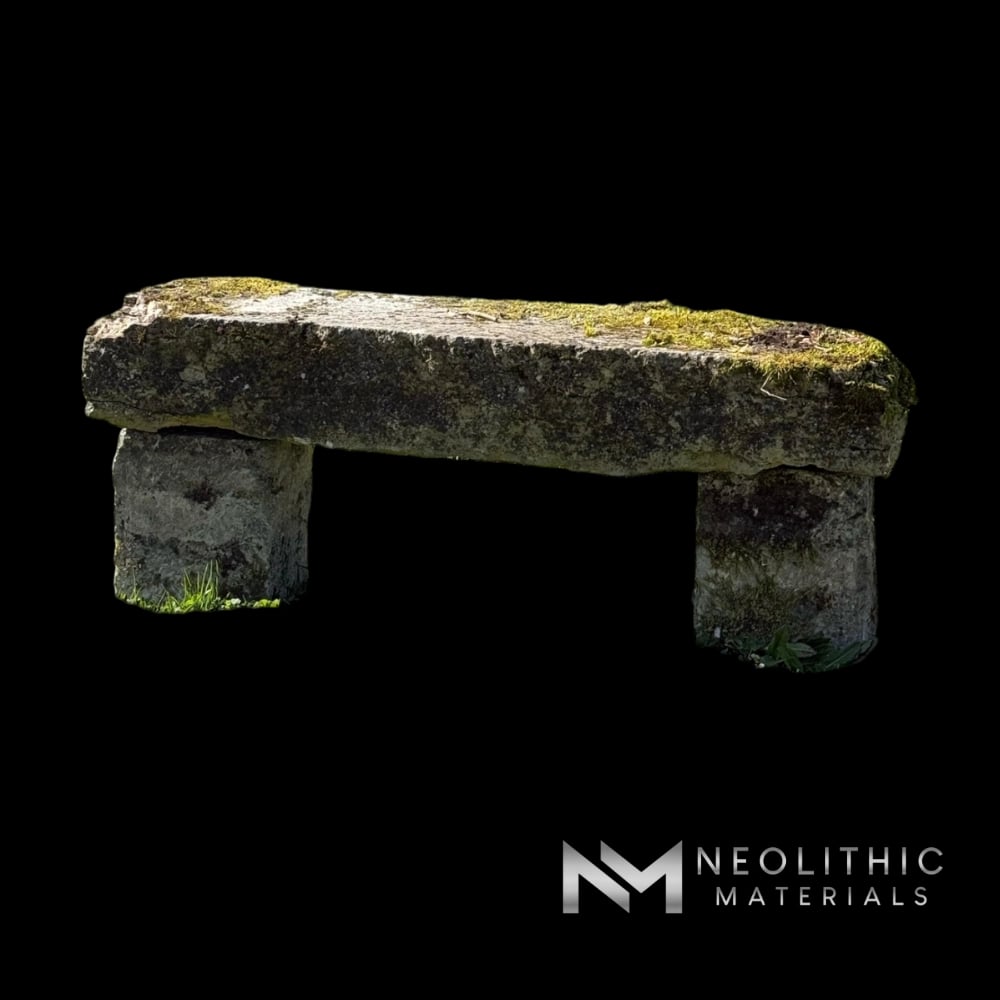 French Antique 19th Century Limestone Bench