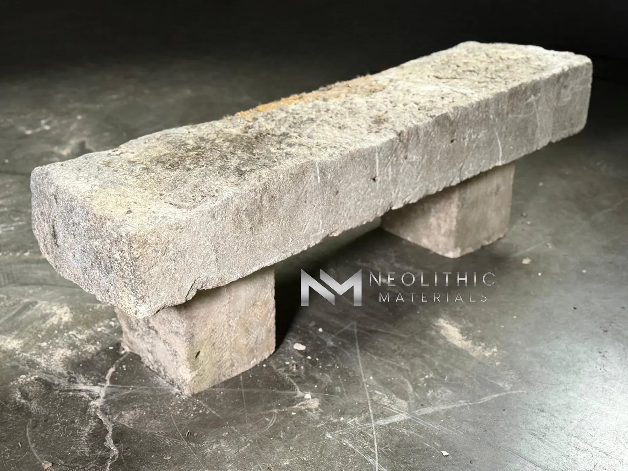 French Antique 19th Century Limestone Bench - Image 3