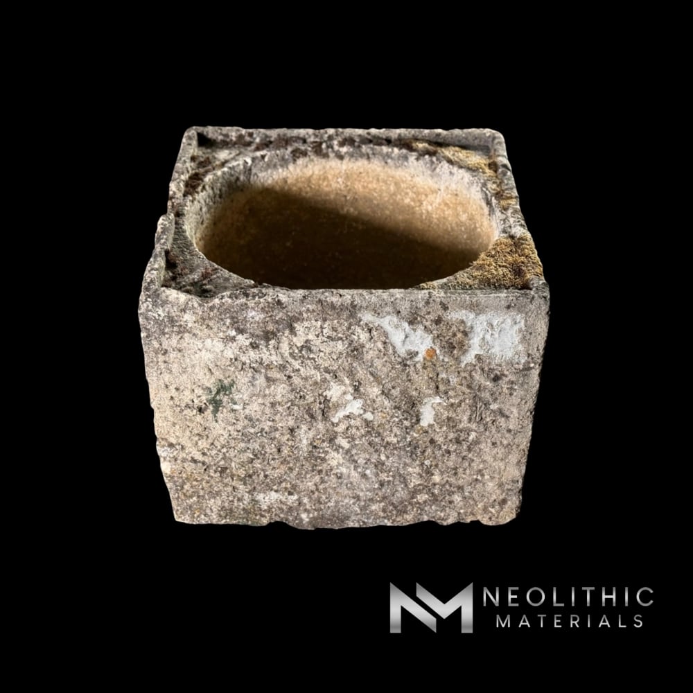 French Antique 19th Century Square Limestone Trough