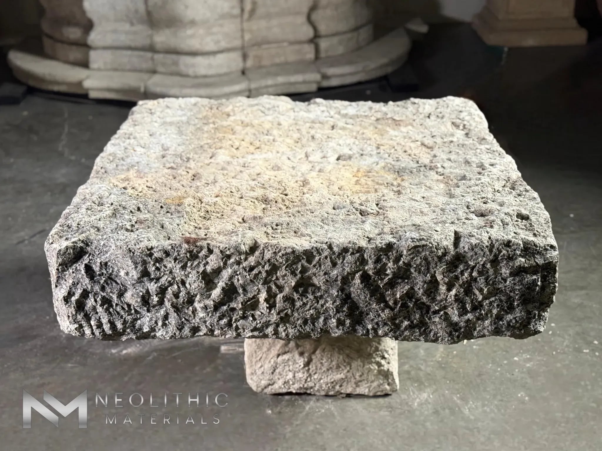 French Antique Limestone Table - Image 1