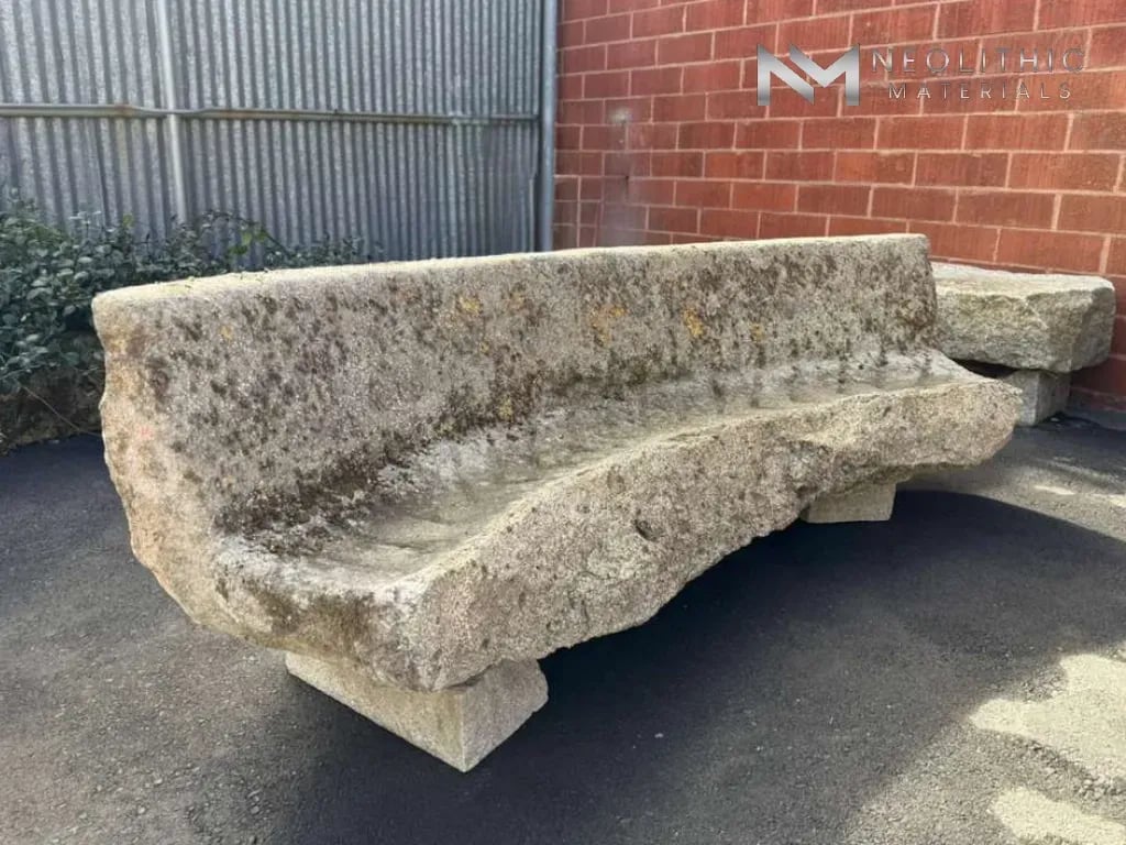 French Antique Granite Stone Mill used as Bench - Image 3
