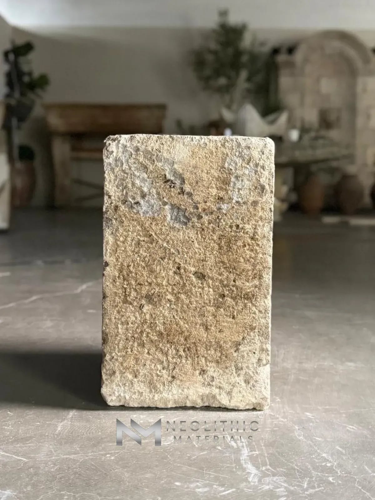 French Antique Limestone Pedestal - Image 1