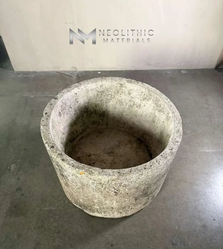French Antique Limestone Round Trough - Image 3