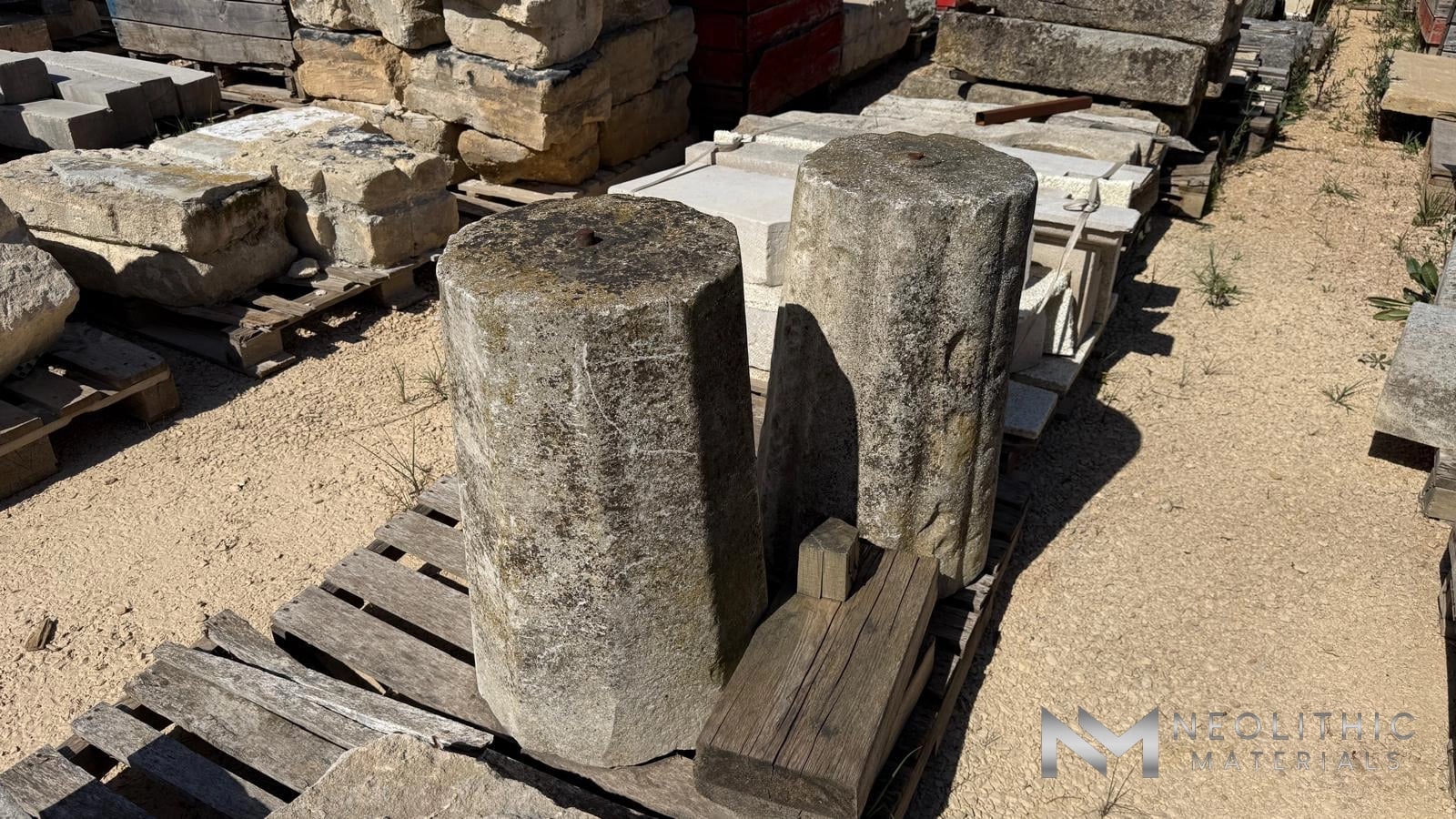 French Antique Limestone Pedestal - Image 1