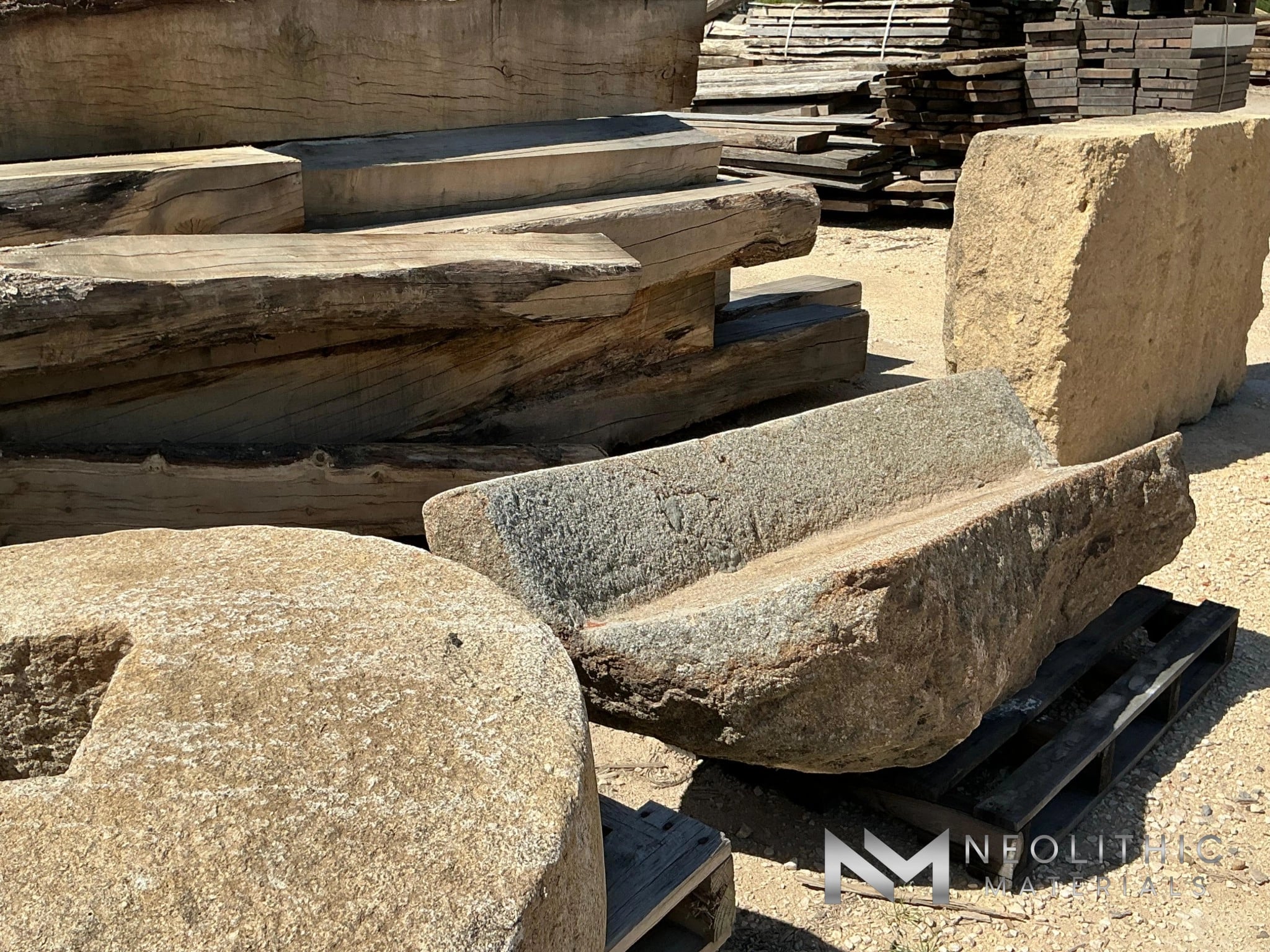 French Antique Limestone Bench - Image 4