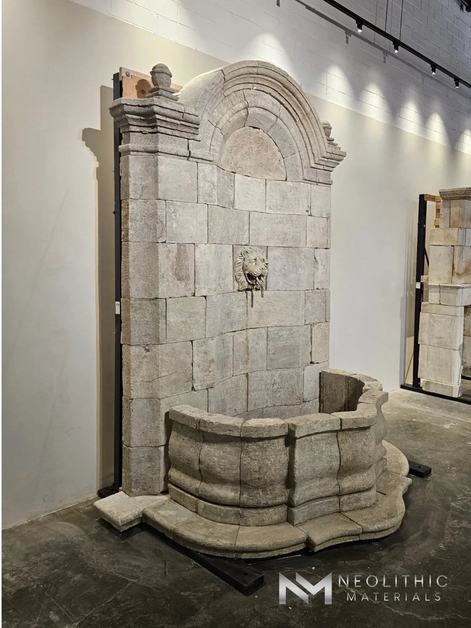 Reclaimed Limestone Wall Fountain - Image 3
