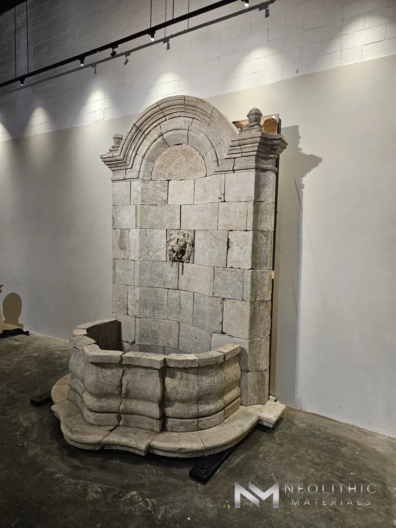 Reclaimed Limestone Wall Fountain - Image 4