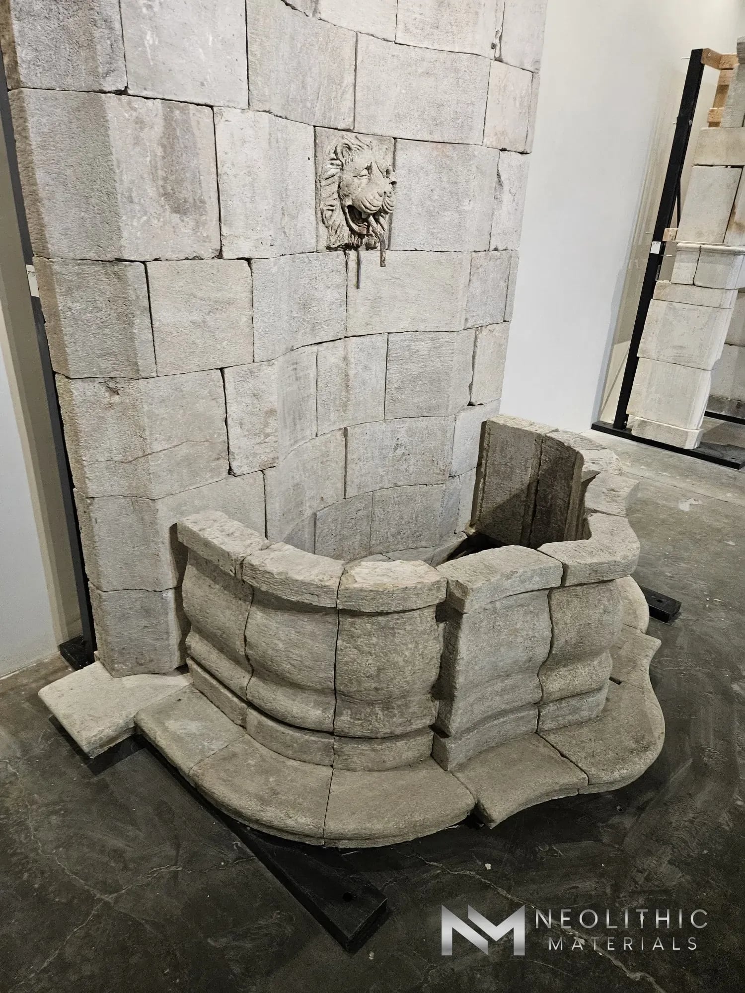 Reclaimed Limestone Wall Fountain - Image 5