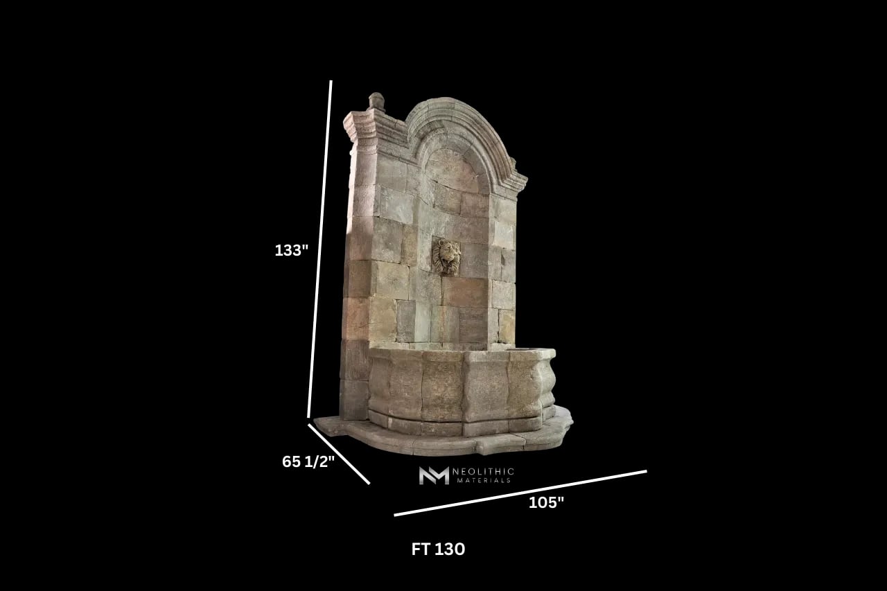 Reclaimed Limestone Wall Fountain - Image 2