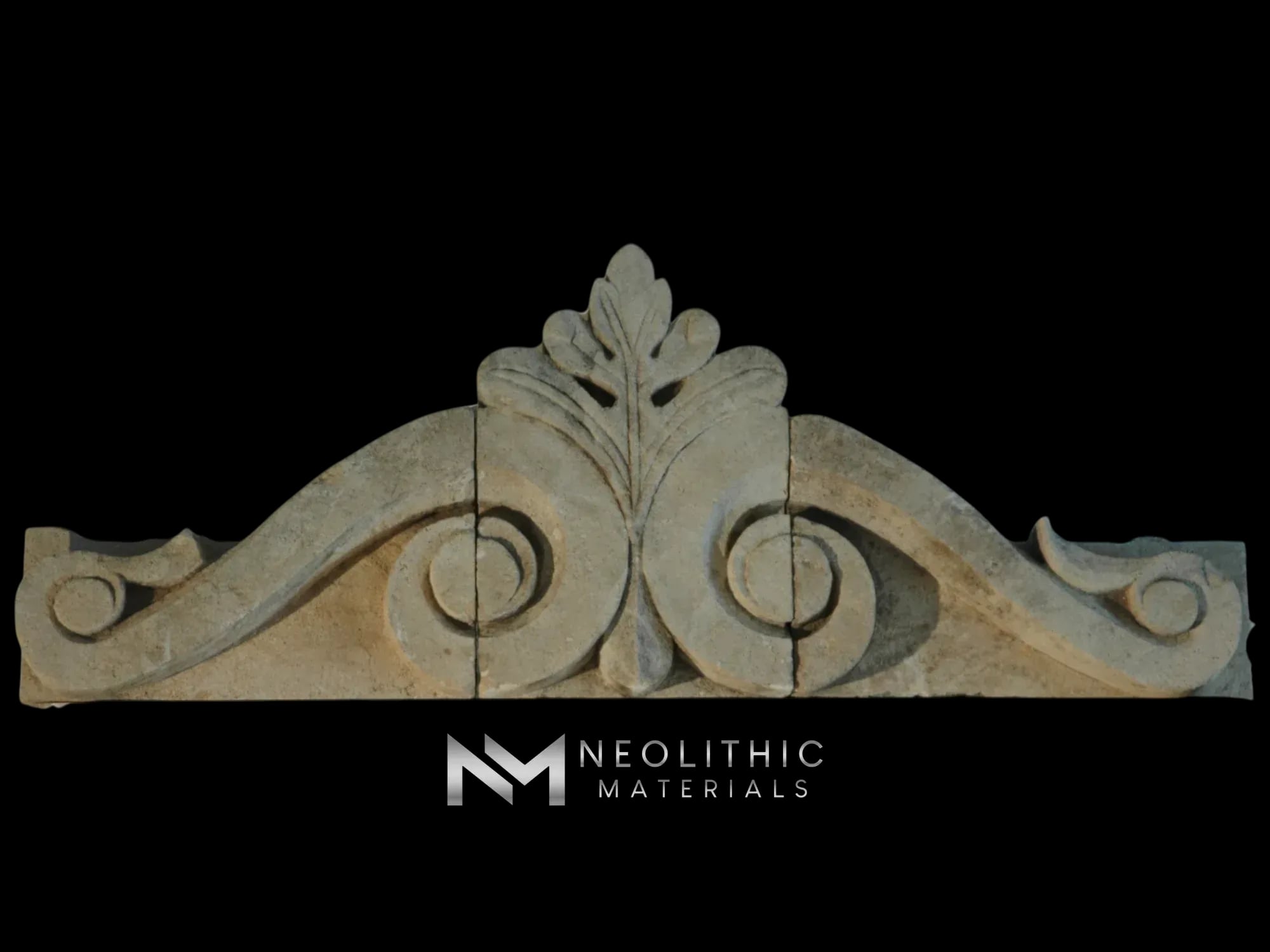 Antique Limestone Pediment - Image 3