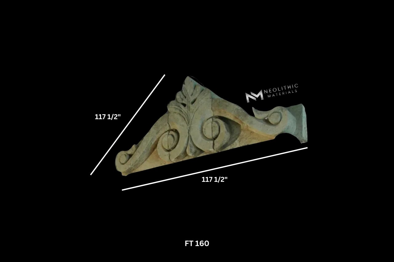 Antique Limestone Pediment - Image 2