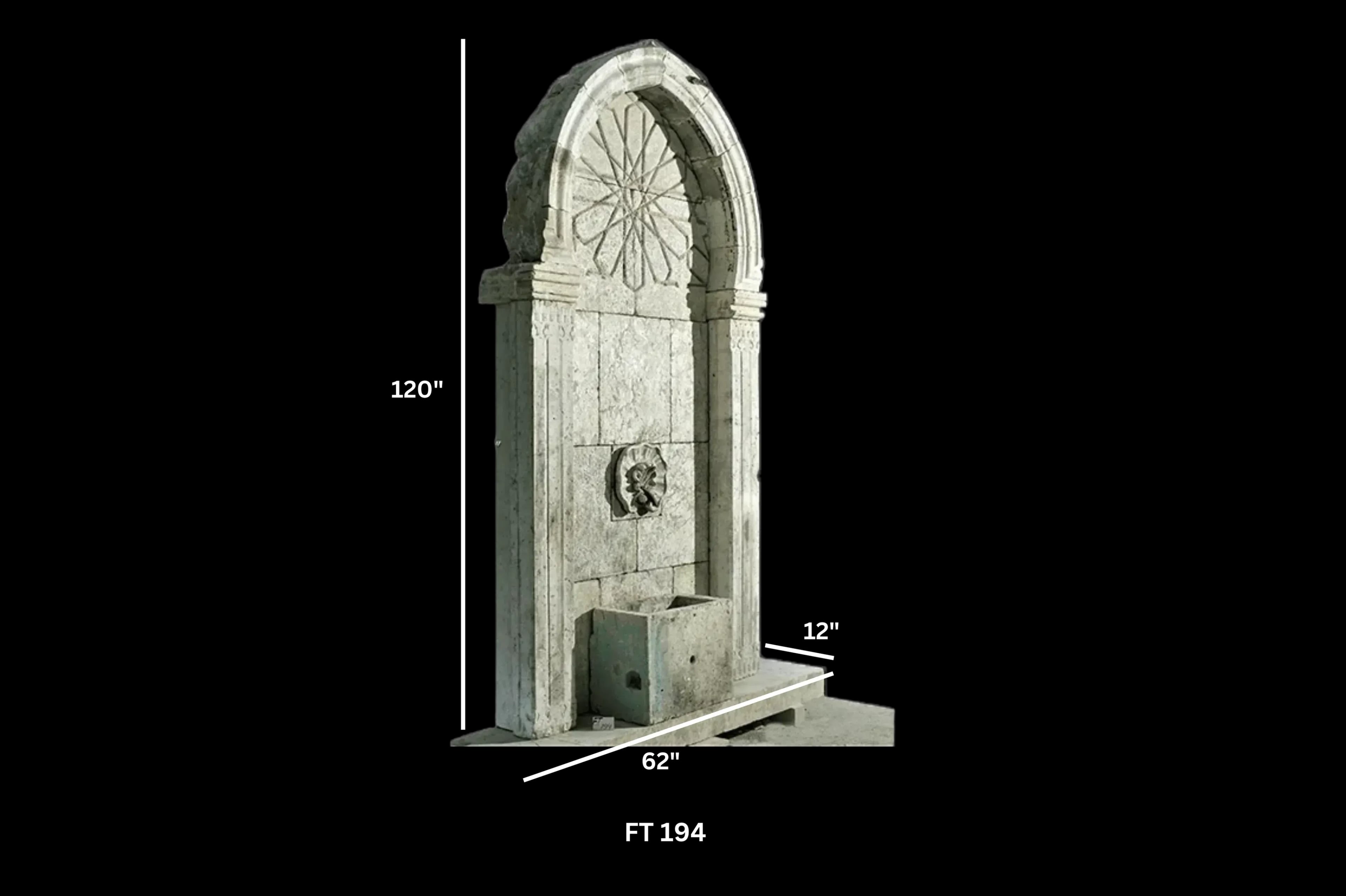 Reclaimed Stone Garden Wall Fountain - Image 2