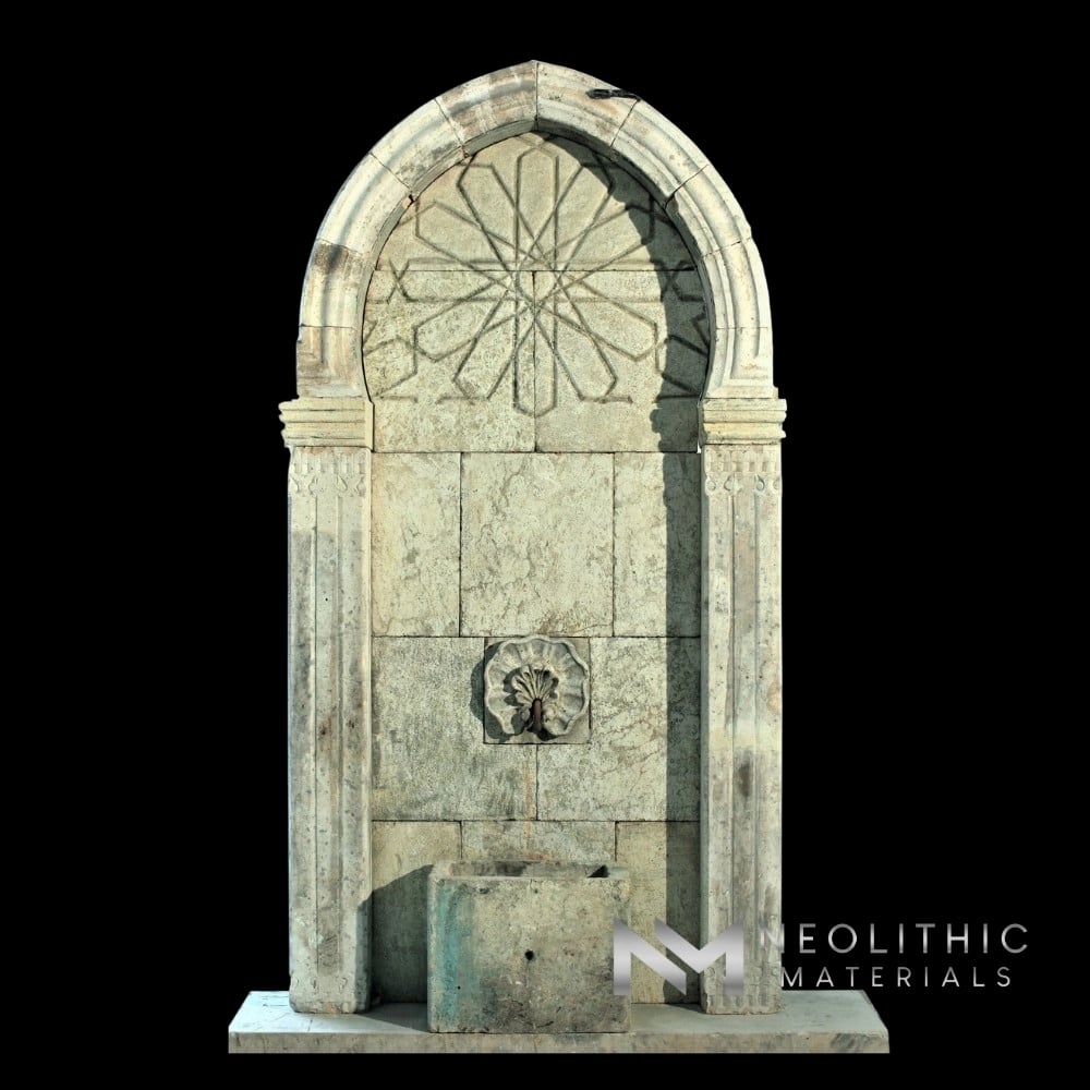 Reclaimed Stone Garden Wall Fountain