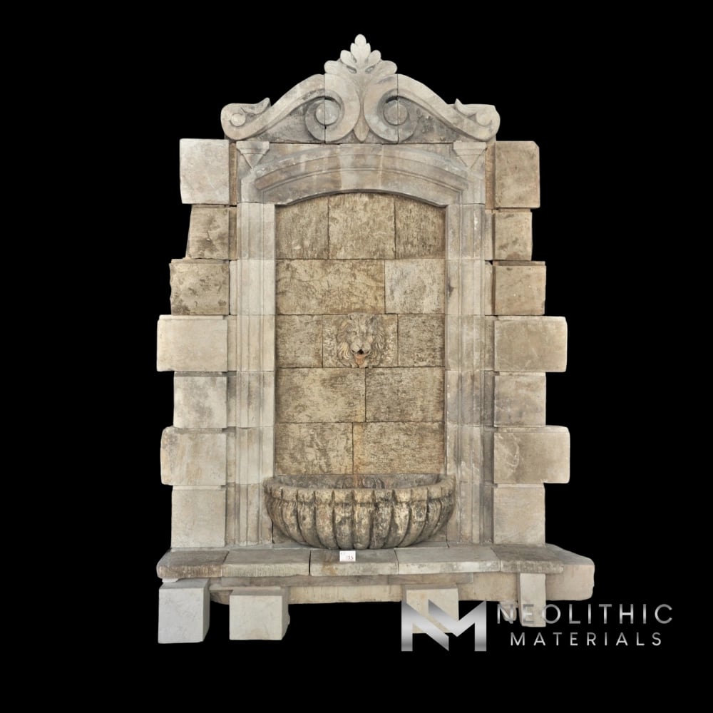 Reclaimed Limestone Wall Fountain