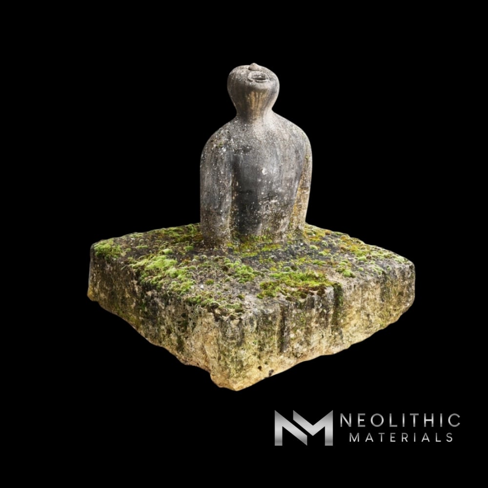 French Antique Limestone Statue