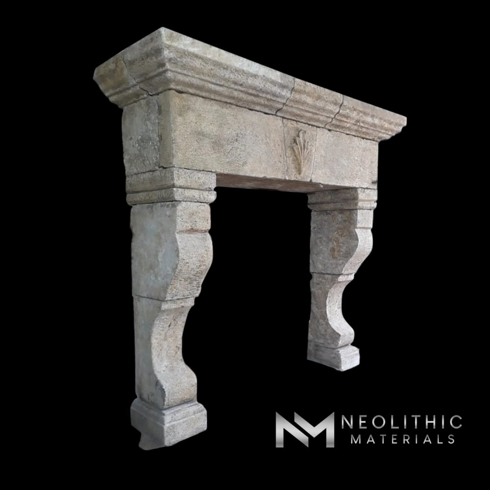 Reclaimed Limestone Mantel