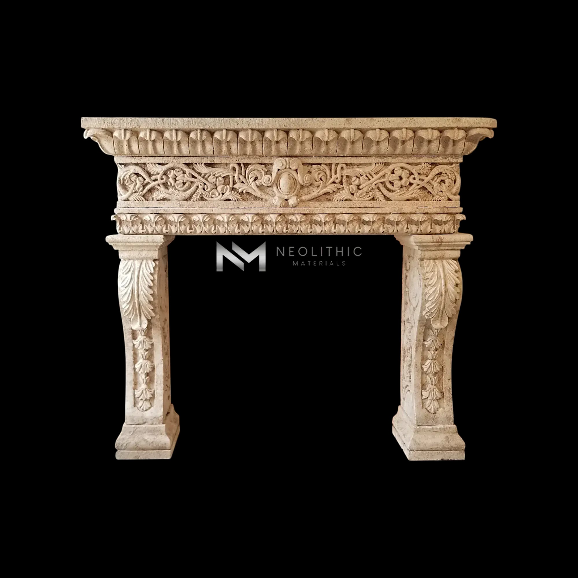 Limestone Fireplace Mantel - Image 1