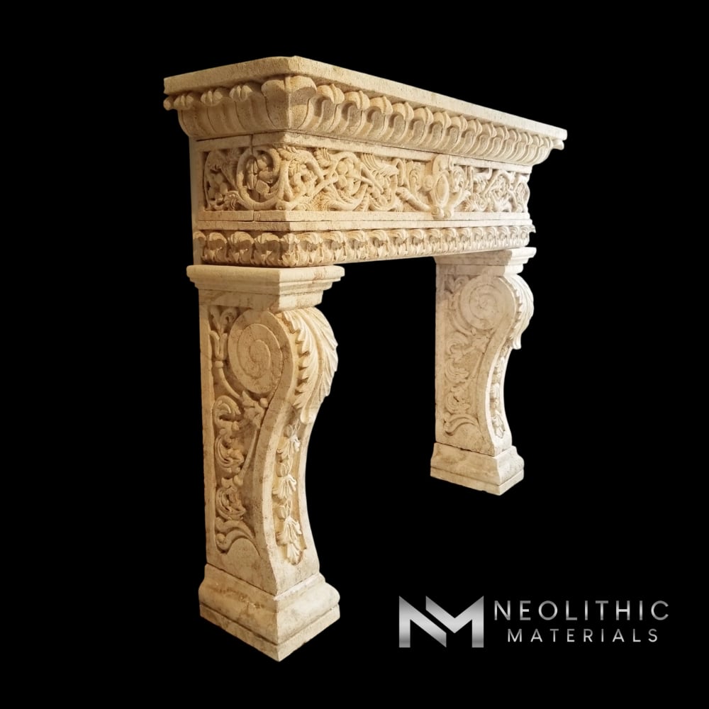 Limestone Fireplace Mantel