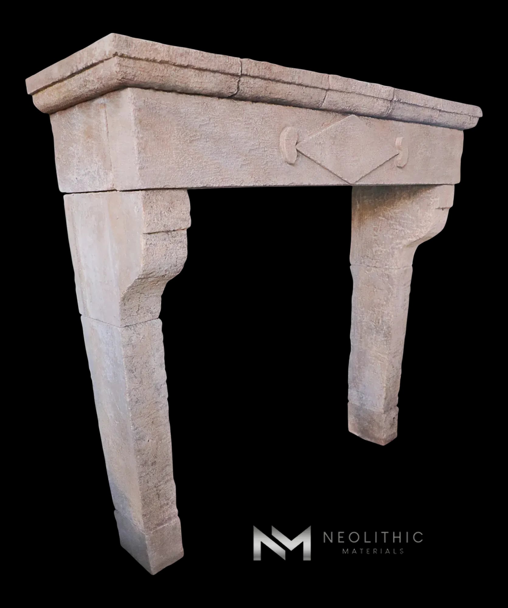 Reclaimed Limestone Fireplace - Image 4