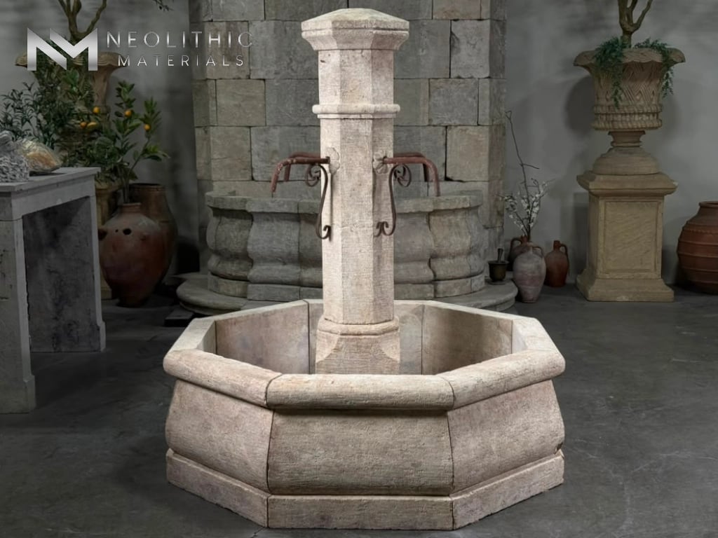 Limestone Courtyard Fountain