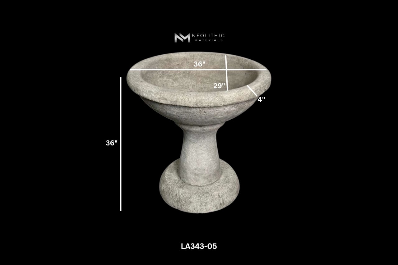 Limestone Bird Bath Fountain - Image 2