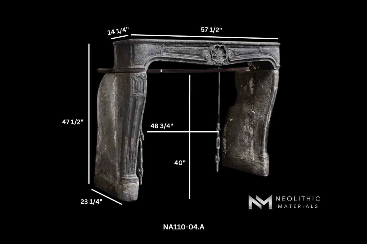 Antique Lava Stone Fireplace Mantel Louis XV Style - Image 6