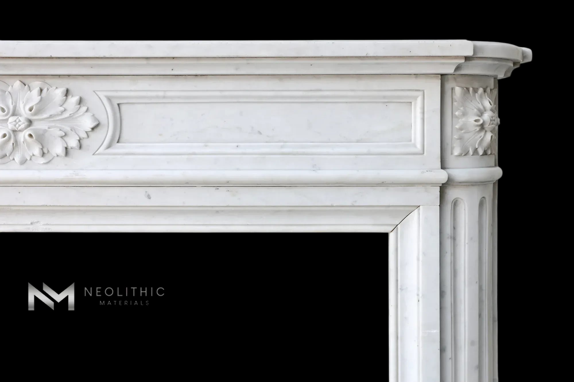 Antique Carrara Marble Fireplace Mantel Louis XVI Style - Image 3
