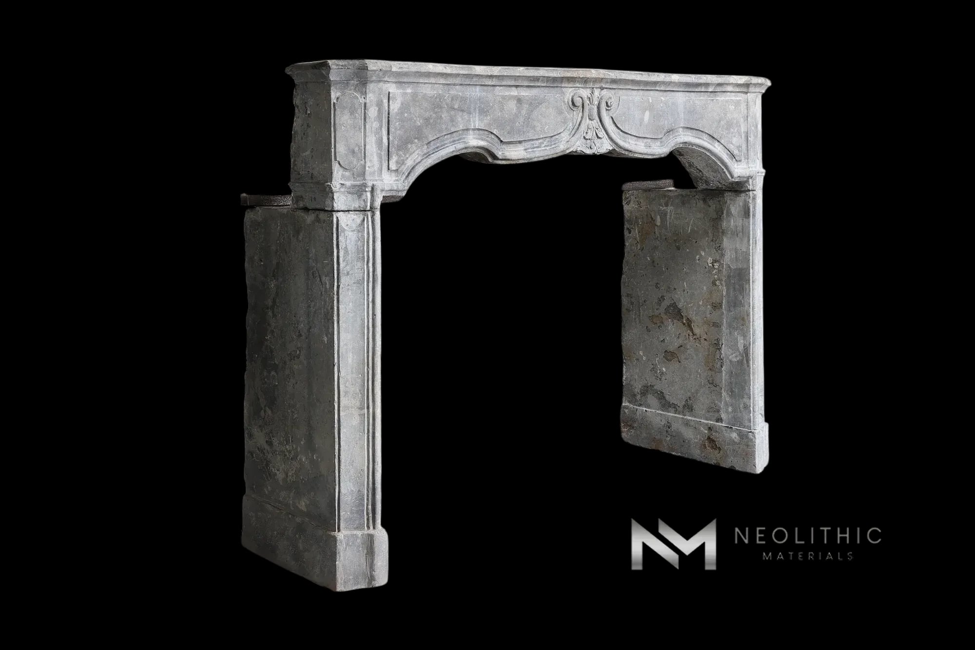 Antique Limestone de Besancon Fireplace Mantel Louis XV Style - Image 2