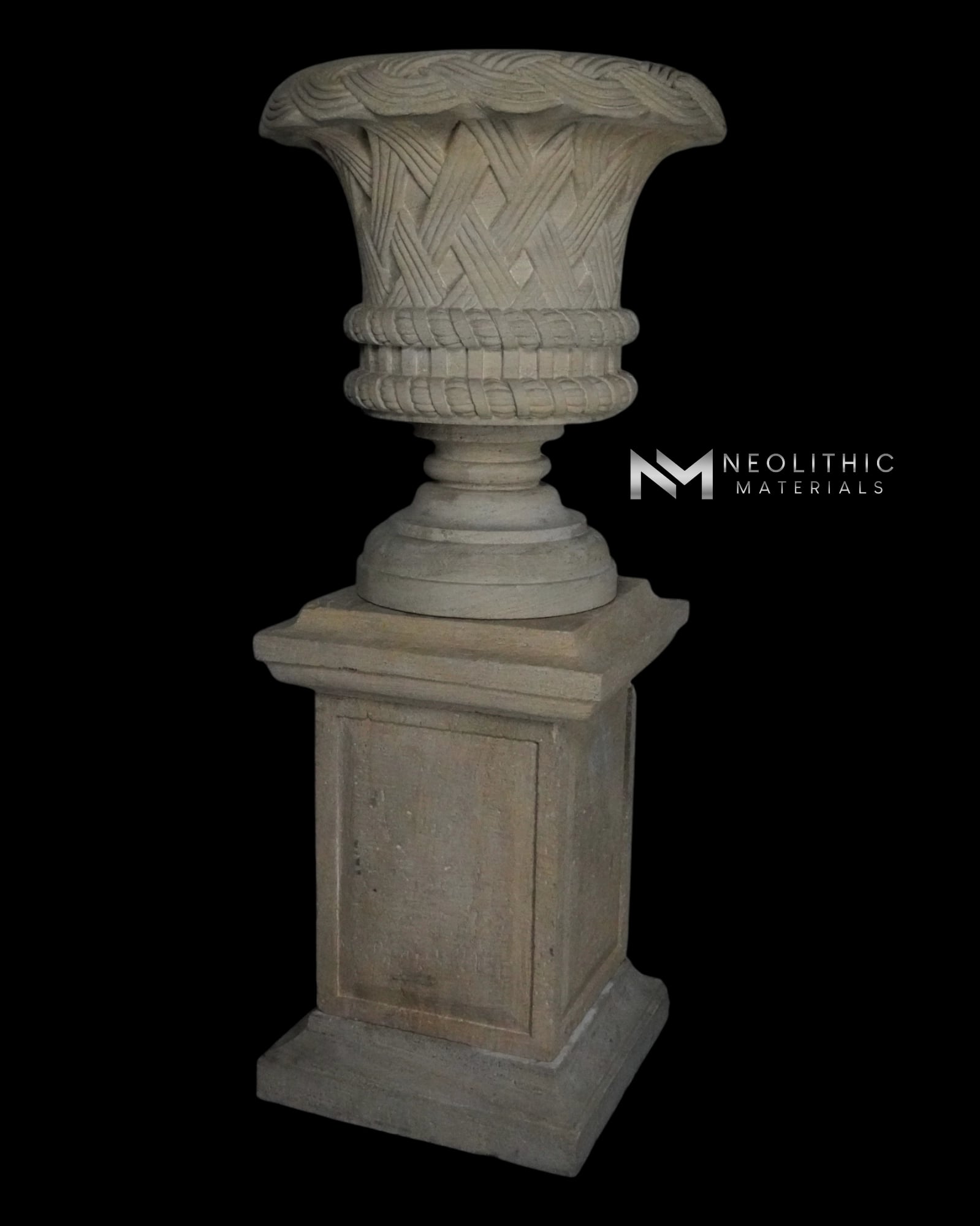 Limestone Urn on Pedestal - Image 7