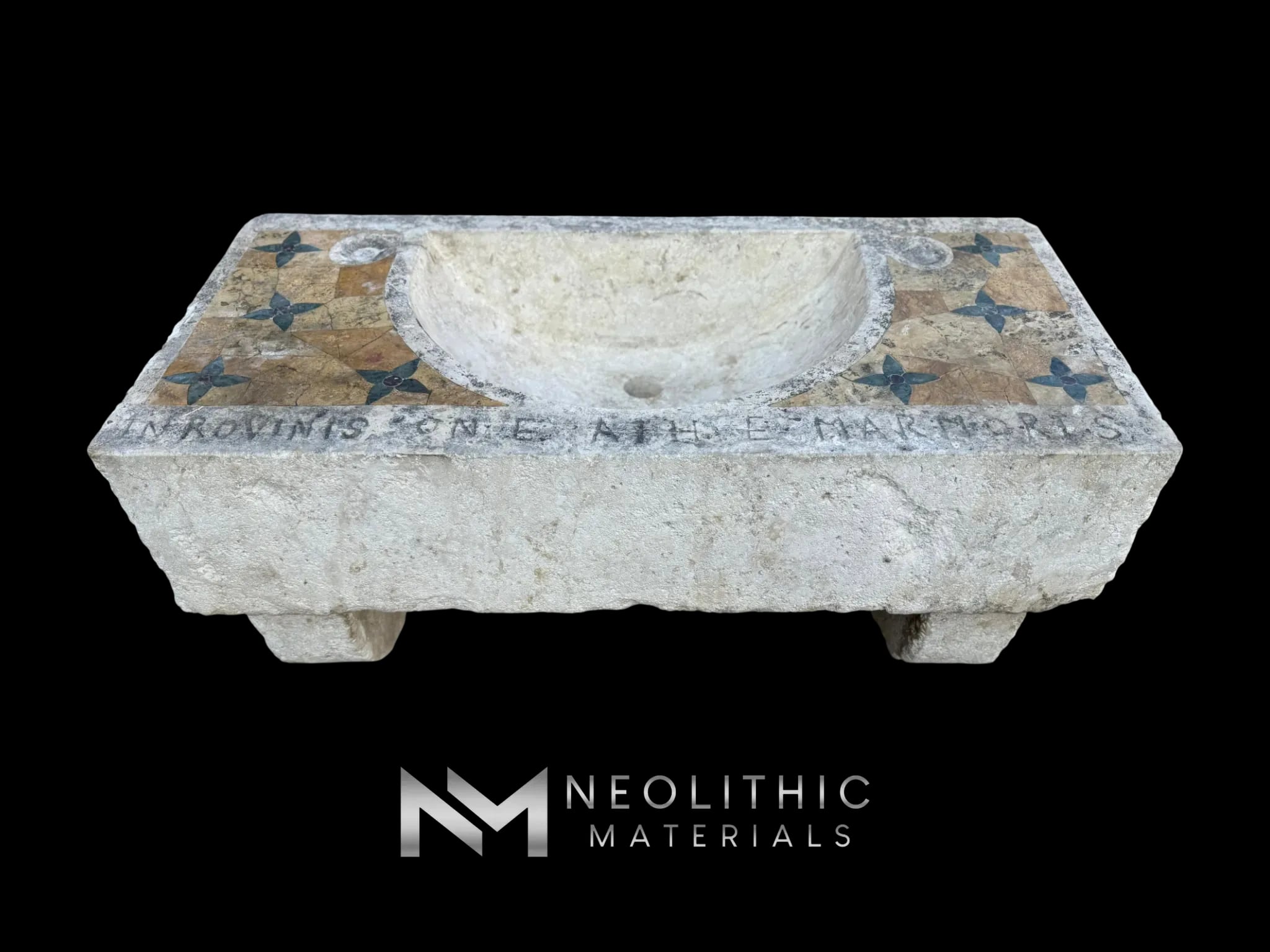 Limestone Inlaid Sink - Image 1