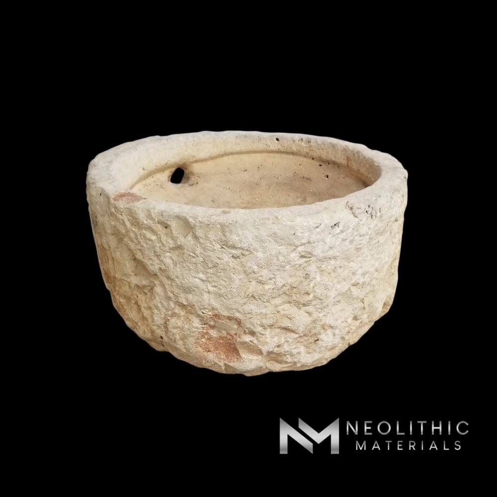 French Antique Round Limestone Trough