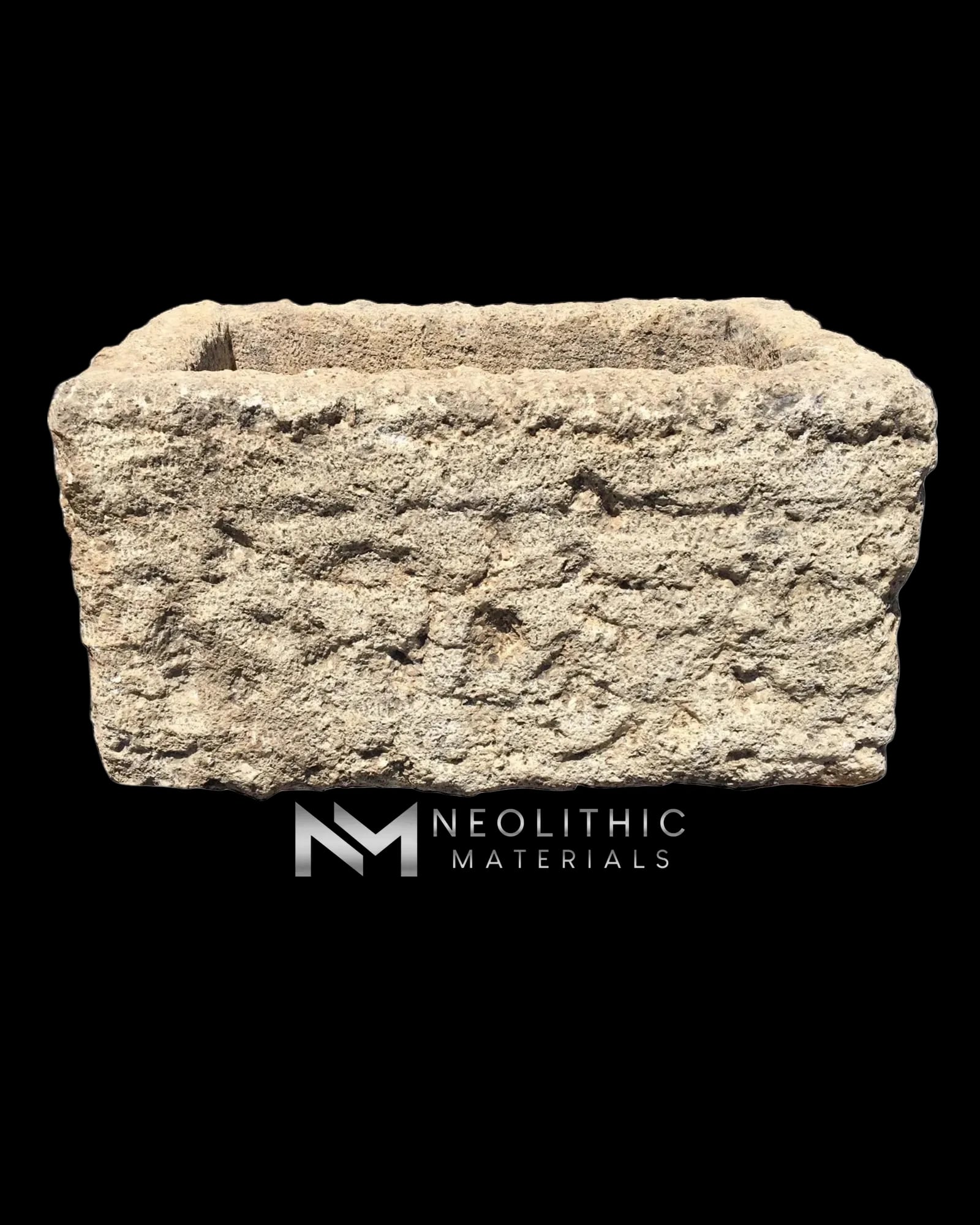 Hand Antiqued Limestone Trough - Image 1