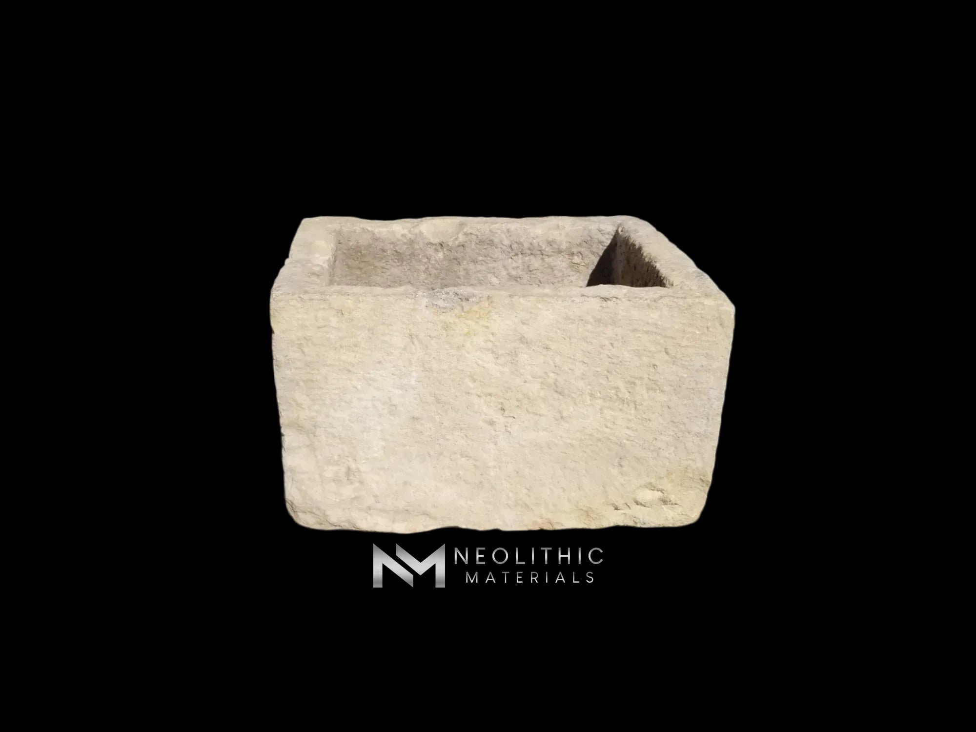 Rare Italian Limestone Trough with Fresco - Image 1