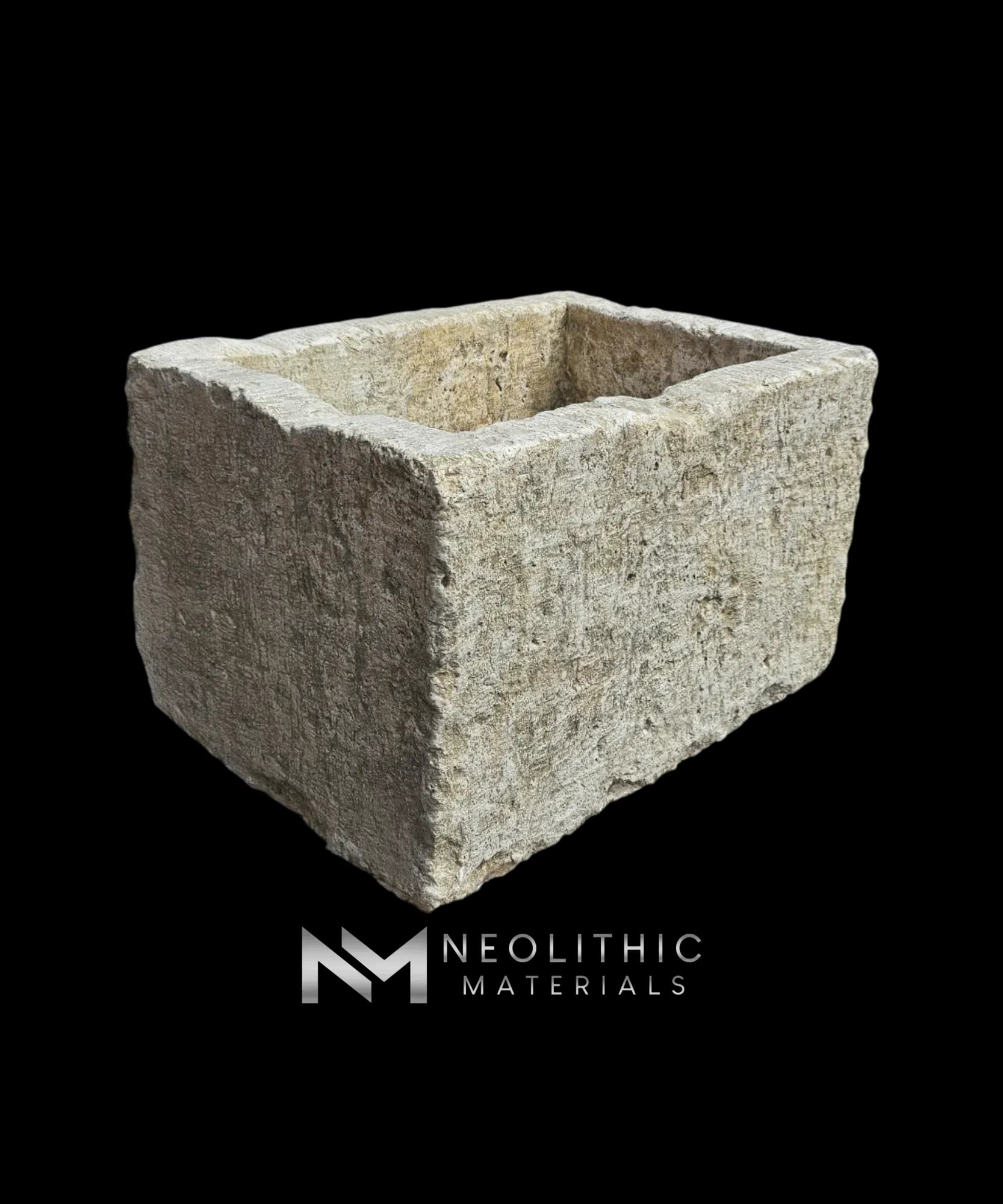 Hand Antiqued Limestone Trough - Image 3