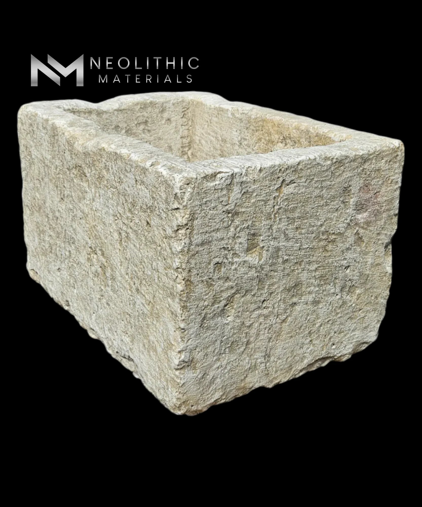 Hand Antiqued Limestone Trough - Image 4